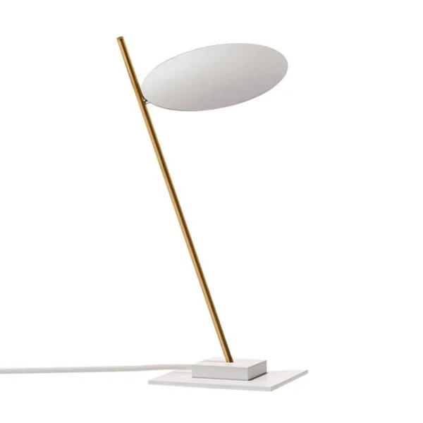 Catellani & Smith LEDERAM T1 - table - white disc, gold shaft, white base