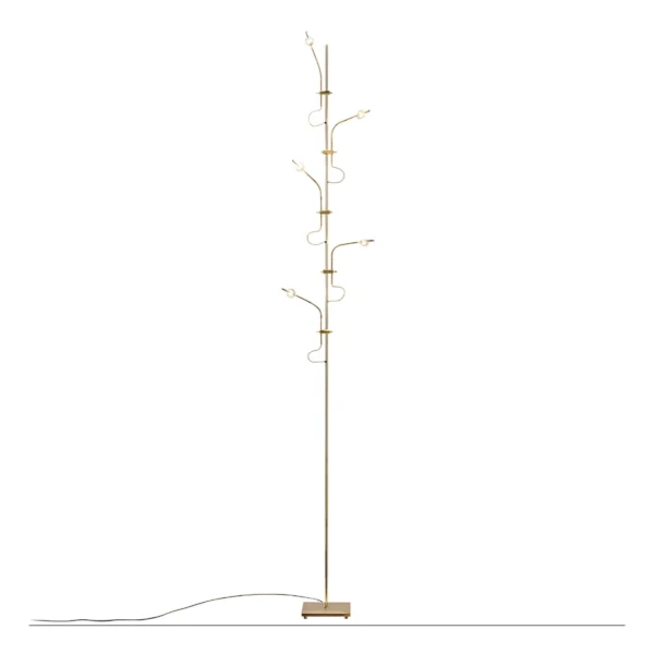 Catellani & Smith WA WA F - table - brass base and structure, copper sticks, removable glass lens