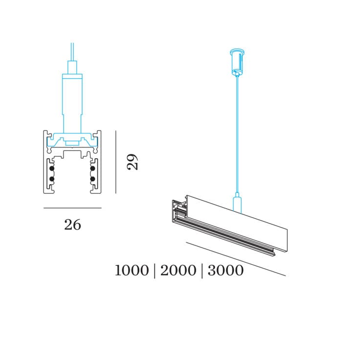 Wever e Ducrè TRACK PROFILE SURFACE 3m STREX system - bianco - immagine 2