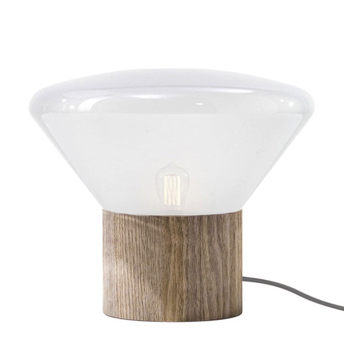 BROKIS MUFFINS wood 01 - table - triplex opal glass - european oak base