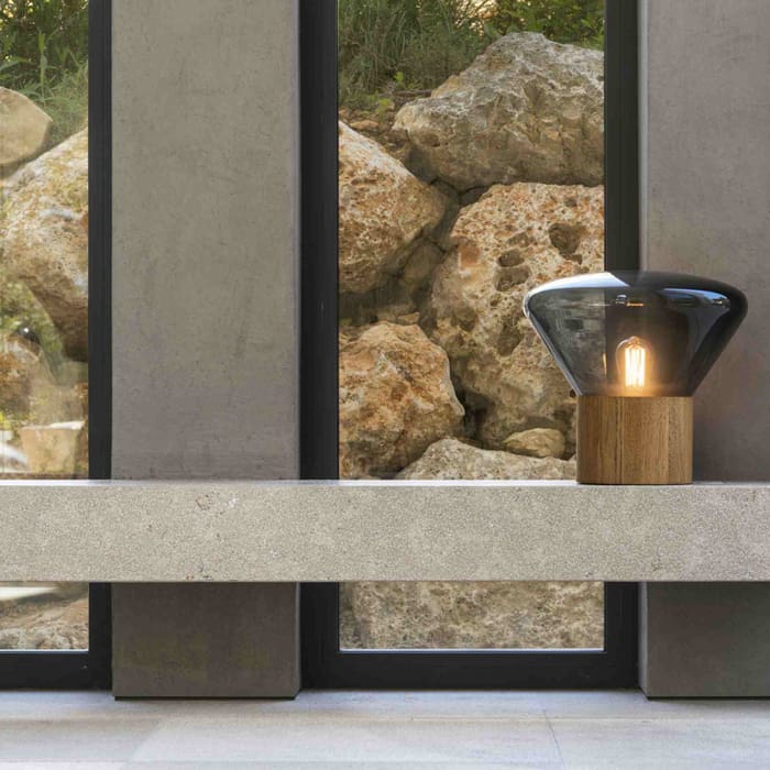 BROKIS MUFFINS wood 02 - table - violet glass - european oak base - Image 2