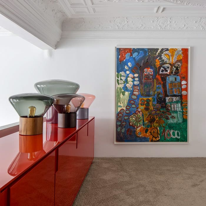 BROKIS MUFFINS wood 02 - table - triplex opal glass - european oak base - Image 2