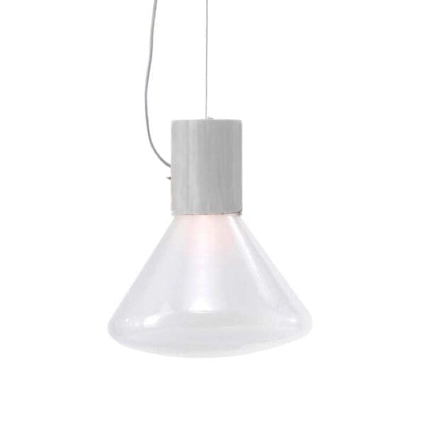 BROKIS MUFFINS wood 03B - sospensione - vetro opalino - rosone quercia europea