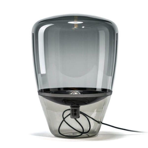 BROKIS BALLOONS piccolo - tavolo - vetro grigio fumo - riflettore lacca cromata nera