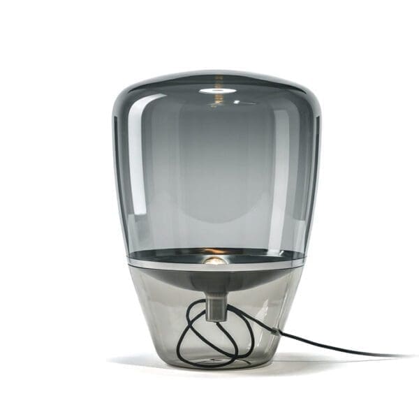 BROKIS BALLOONS grande - terra - vetro grigio fumo - riflettore lacca cromata nera