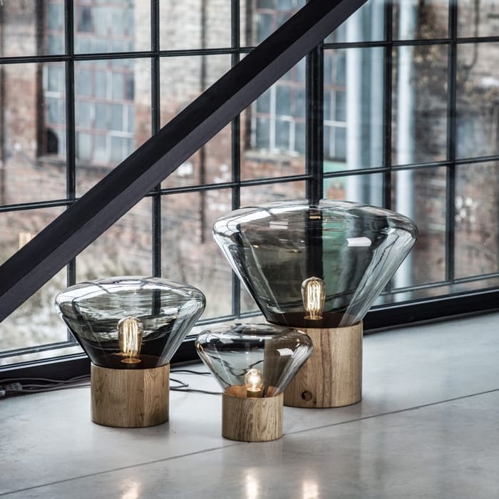 BROKIS MUFFINS mini wood 06 - table - brown glass - european oak base - Image 2