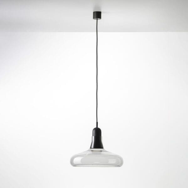 BROKIS SHADOWS XL PC911- sospensione - vetro trasparente - corpo e rosone in quercia europea cerata naturale