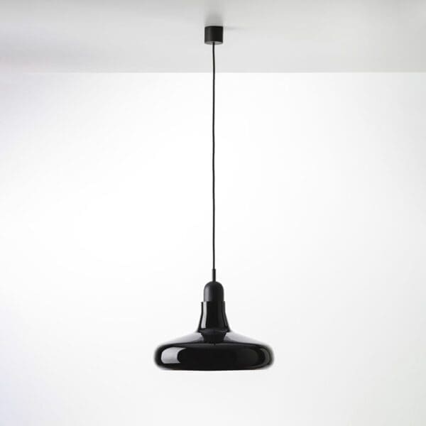 BROKIS SHADOWS XL PC911 - suspension - black glass - black body and black oak ceiling canopy
