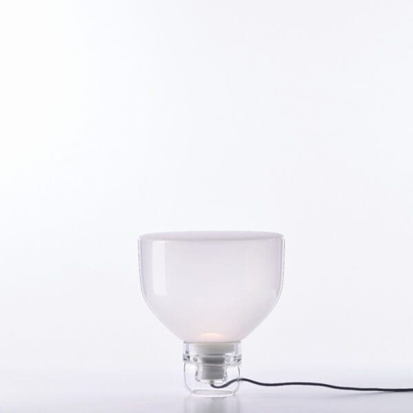 BROKIS LIGHTLINE PC972 piccola - tavolo - bianco con base trasparente lucida