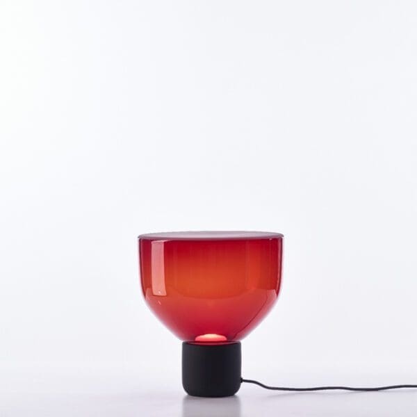 BROKIS LIGHTLINE PC972 piccola - tavolo - rosso con base grigio fumé scuro acidato opaco