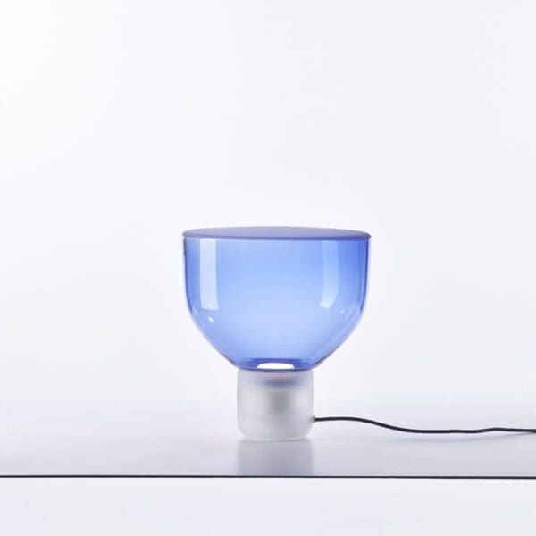BROKIS LIGHTLINE PC972 small - table - light blue with transparent base acid-etched surface