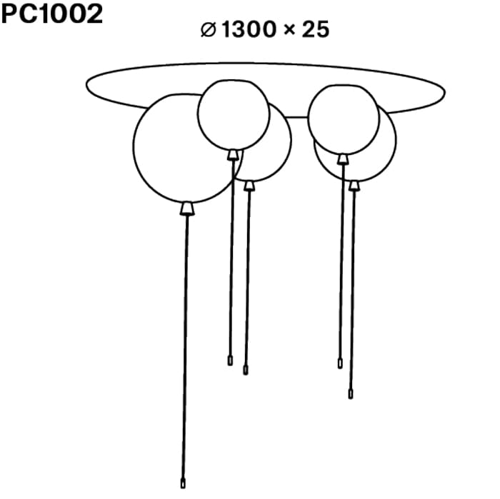 BROKIS MEMORY PC1002 set large - ceiling - grey, light pink and orange - white canopy - Image 3