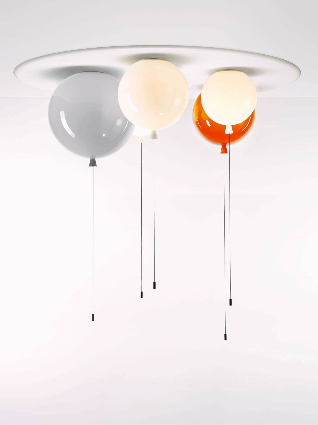 BROKIS MEMORY PC1002 set large - ceiling - grey, light pink and orange - white canopy