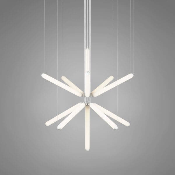 BROKIS PURO SPARKLE 600 piccola PC1053 - sospensione - vetro triplex opalino acidato opaco - struttura e rosone bianco opaco