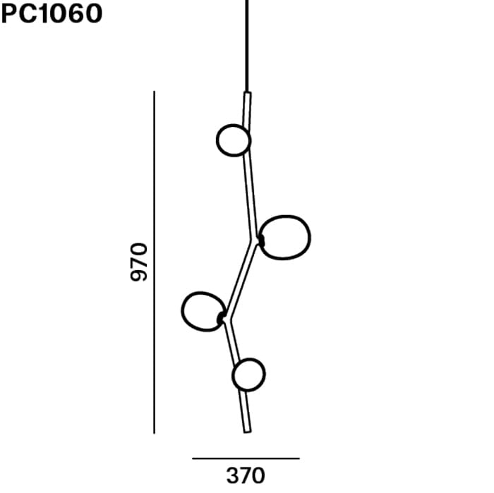 BROKIS IVY VERTICAL PC1060 suspension - smoked grey, opal white and pink glass - matt anthracite grey structure - Image 3