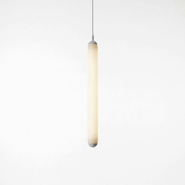 BROKIS PURO SOLO verticale 800 PC1123 - sospensione -  vetro triplex opalino acidato opaco - struttura e rosone bianco