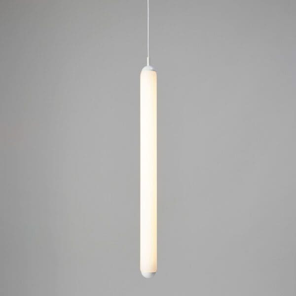 BROKIS PURO SOLO verticale 1000 PC1124 - sospensione -  vetro triplex opalino acidato opaco - struttura e rosone bianco