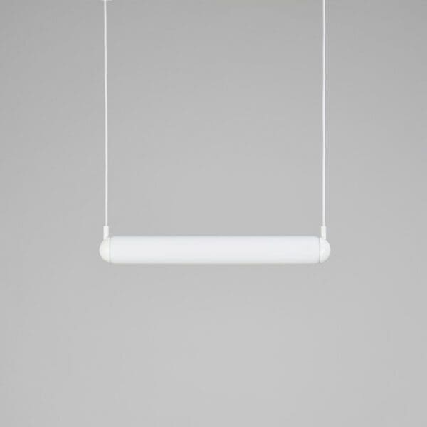 BROKIS PURO SOLO orizzontale 600 PC1125 - sospensione -  vetro triplex opalino acidato opaco - struttura e rosone bianco