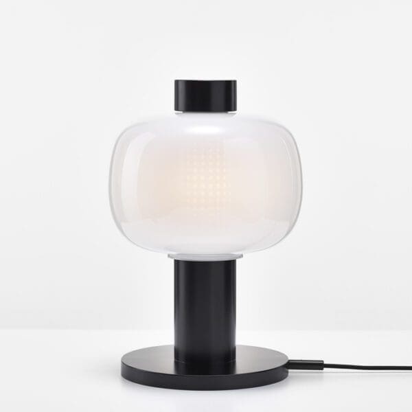 BROKIS BONBORI PC1164 piccola - tavolo/terra - vetro opalino triplex - struttura nera opaca