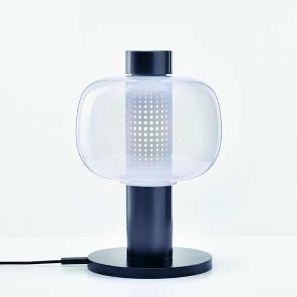 BROKIS BONBORI PC1164 piccola - tavolo/terra - vetro opalino trasparente - struttura grigio metallizzato