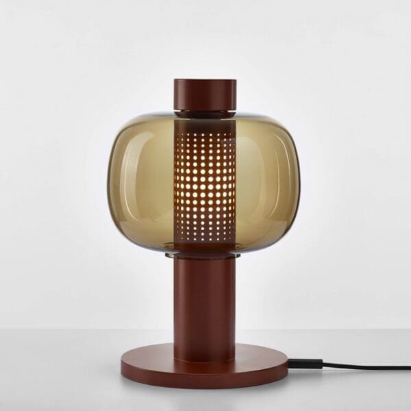 BROKIS BONBORI PC1164 piccola - tavolo/terra - vetro marrone trasparente - struttura rame metallico