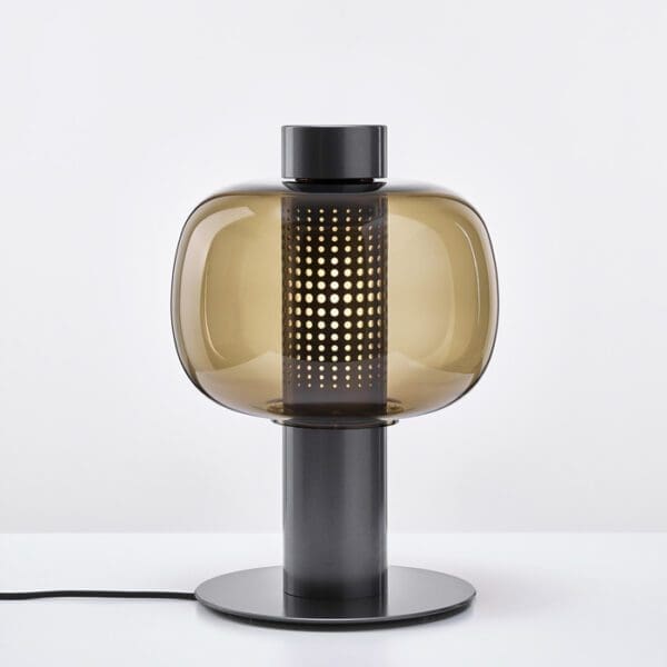 BROKIS BONBORI PC1164 small - table/floor - smoke brown transparent glass - metallic grey structure