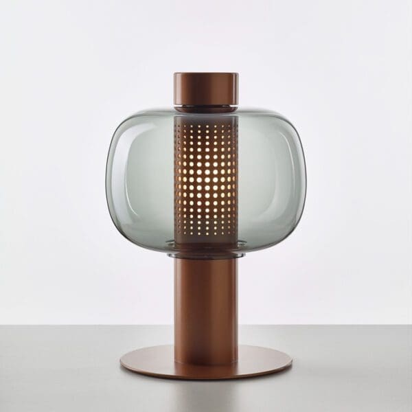 BROKIS BONBORI PC1166 piccola  - vetro grigio fumé trasparente - struttura rame metallico - outdoor