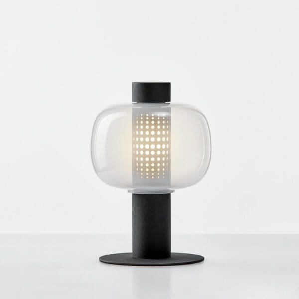 BROKIS BONBORI PC1166 piccola  - vetro opalino trasparente - struttura nera opaca - outdoor