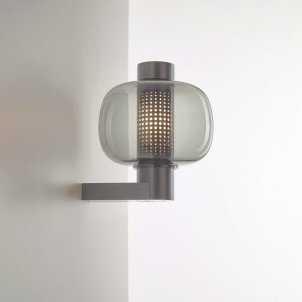 BROKIS BONBORI PC1251 parete in alto - vetro grigio fumé trasparente - struttura grigio metallizzato - outdoor