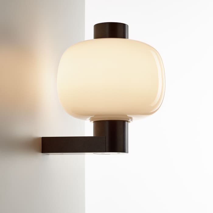 BROKIS BONBORI PC1251 wall up - triplex opal glass - matt black structure - outdoor