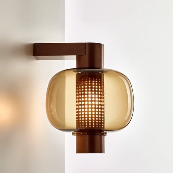 BROKIS BONBORI PC1280 parete in baso - vetro marrone trasparente - struttura rame metallico - outdoor