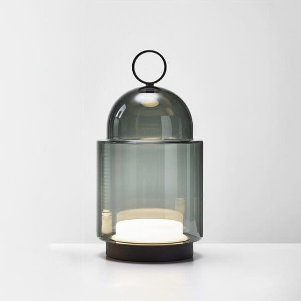 BROKIS DOME NOMAD PC1266 grande - tavolo/terra - vetro grigio fumé trasparente - struttura nera opaca - outdoor