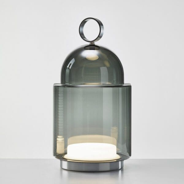 BROKIS DOME NOMAD PC1266 grande - tavolo/terra - vetro  grigio fumé trasparente - struttura acciaio inossidabile spazzolato - outdoor