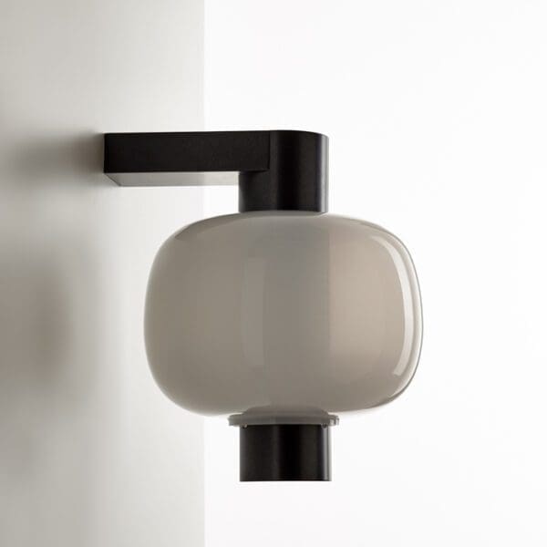 BROKIS BONBORI PC1280 parete in baso - vetro opalino triplex - struttura nera opaca - outdoor