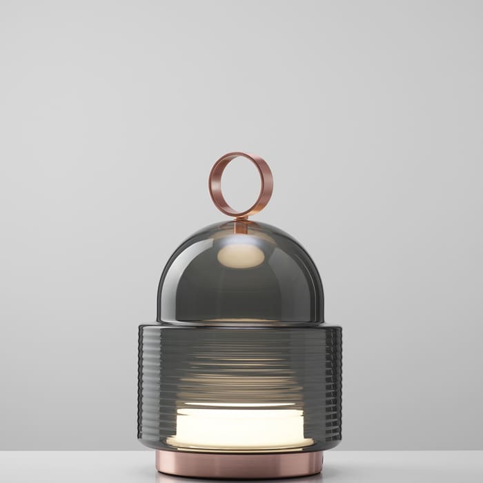 BROKIS DOME NOMAD PC1287 linee piccole - tavolo/terra - vetro grigio fumé trasparente - struttura rame - outdoor