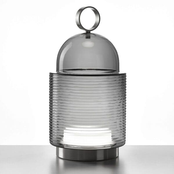 BROKIS DOME NOMAD PC1288 linee grande - tavolo/terra - vetro grigio fumé trasparente - struttura ottone - outdoor