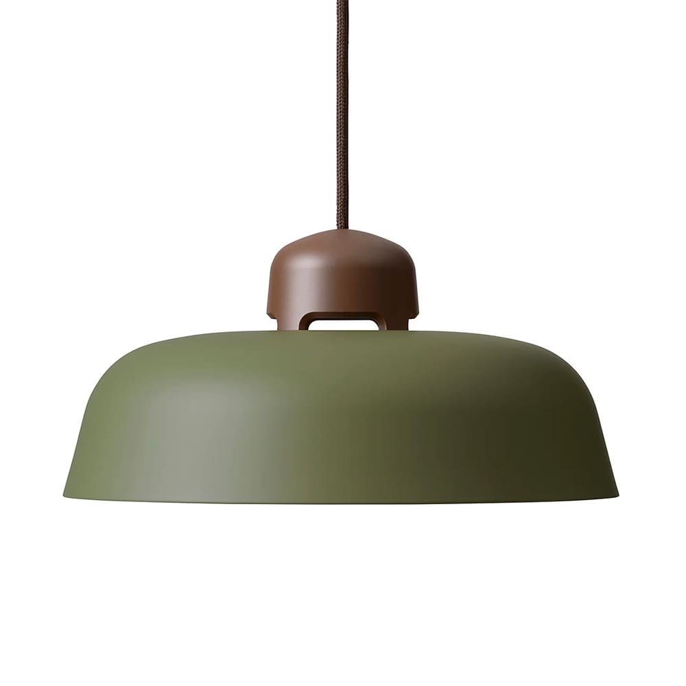 Wästberg w162 DALSTON s1 - motore led noce marrone, paralume verde oliva