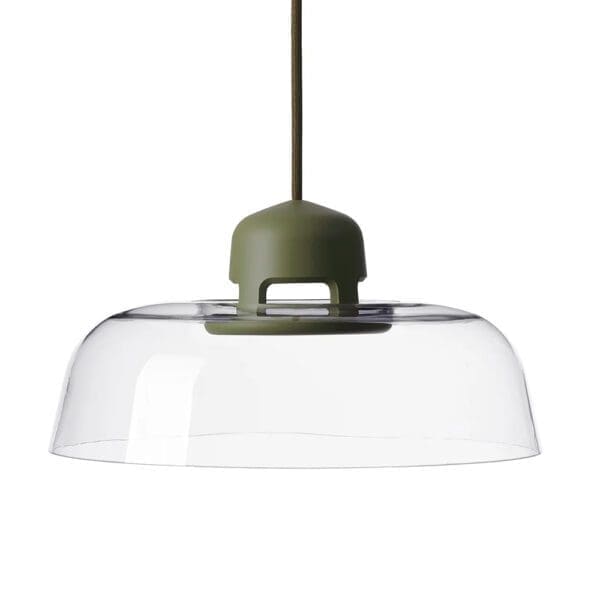 Wästberg w162 DALSTON s1 vetro - motore led verde oliva, diffusore in vetro trasparente