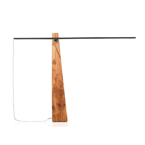 LUMEN CENTER ASTOLFO - base noce massello, asta alluminio anodizzato nero