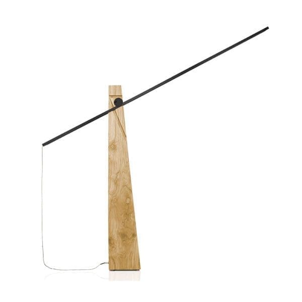 LUMEN CENTER ASTOLFO - solid oak base, black anodized aluminum arm