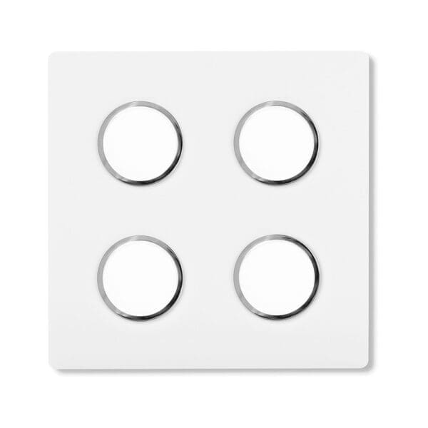 LUMEN CENTER BRICK QUADRO 4 - ft white, chrome rings