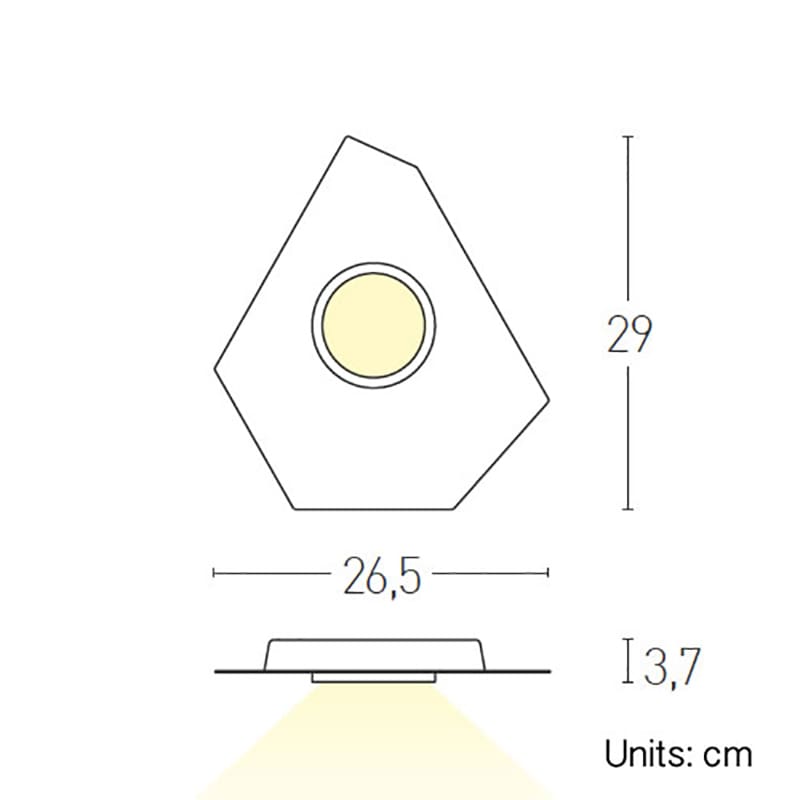 LUMEN CENTER DOMINO - ft white, chrome ring - Image 3