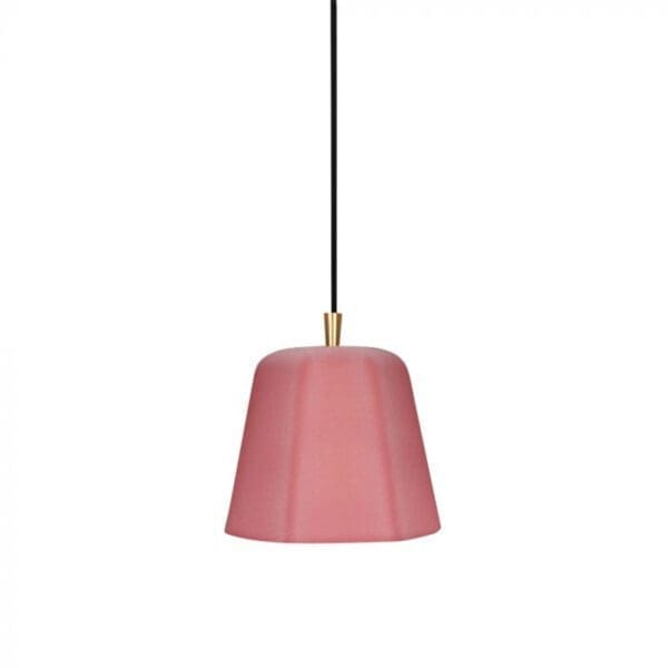LUMEN CENTER FLO'1 - pink diffuser, satin brass base