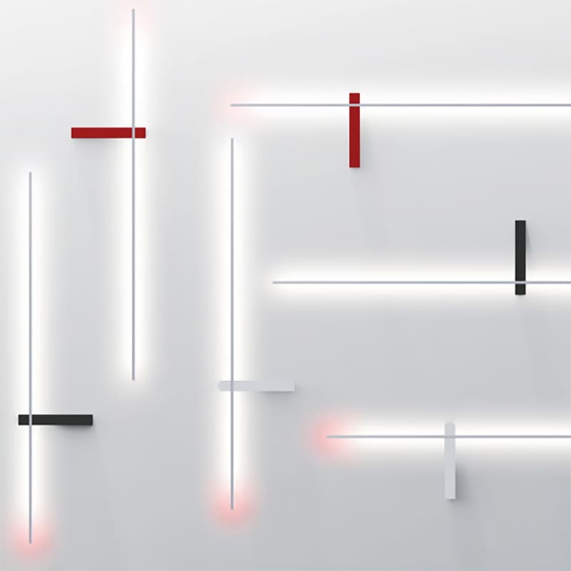 LUMEN CENTER OUTLINE - ft red and natural anodized aluminum - white led e red - Image 2