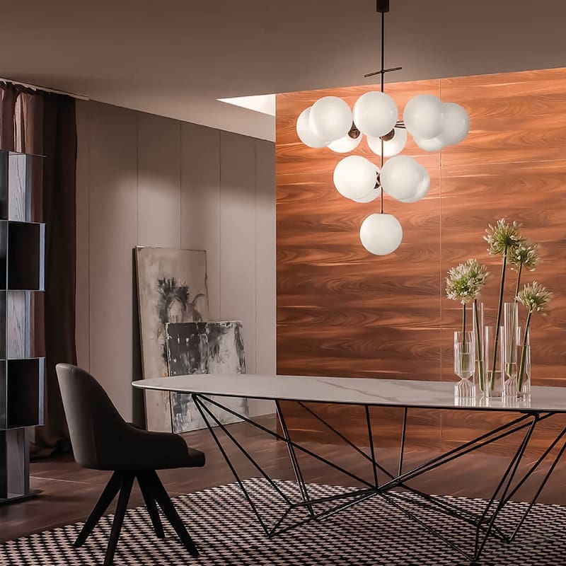 LUMEN CENTER PLANETS - bronzed brass and white glass - Image 2