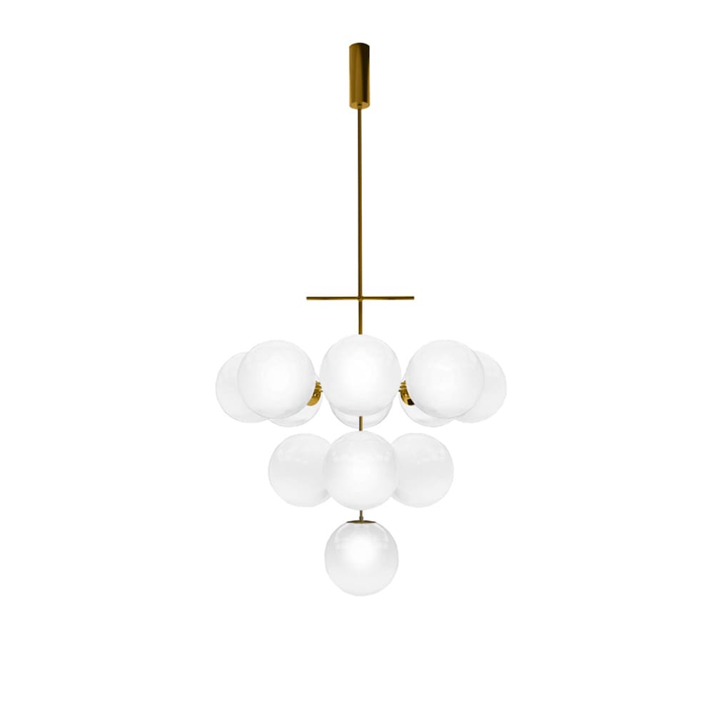 LUMEN CENTER PLANETS - bronzed brass and white glass