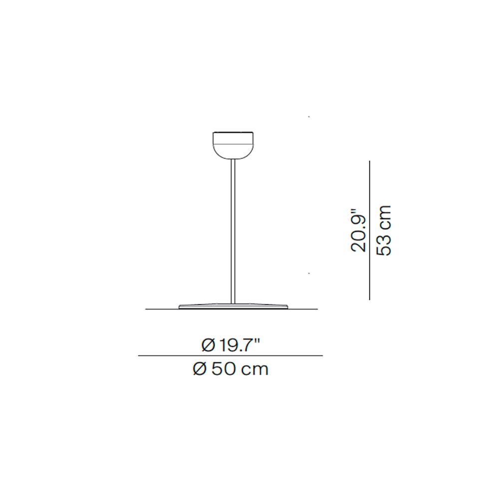 Luceplan MILLIMETRO D 50 lucido con stelo H 53 cm - ottone - immagine 3