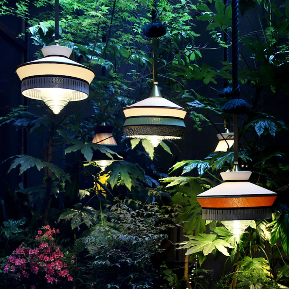 Contardi CALYPSO Martinique so outdoor - matt gold lacquered and green braided navy rope - Building shade