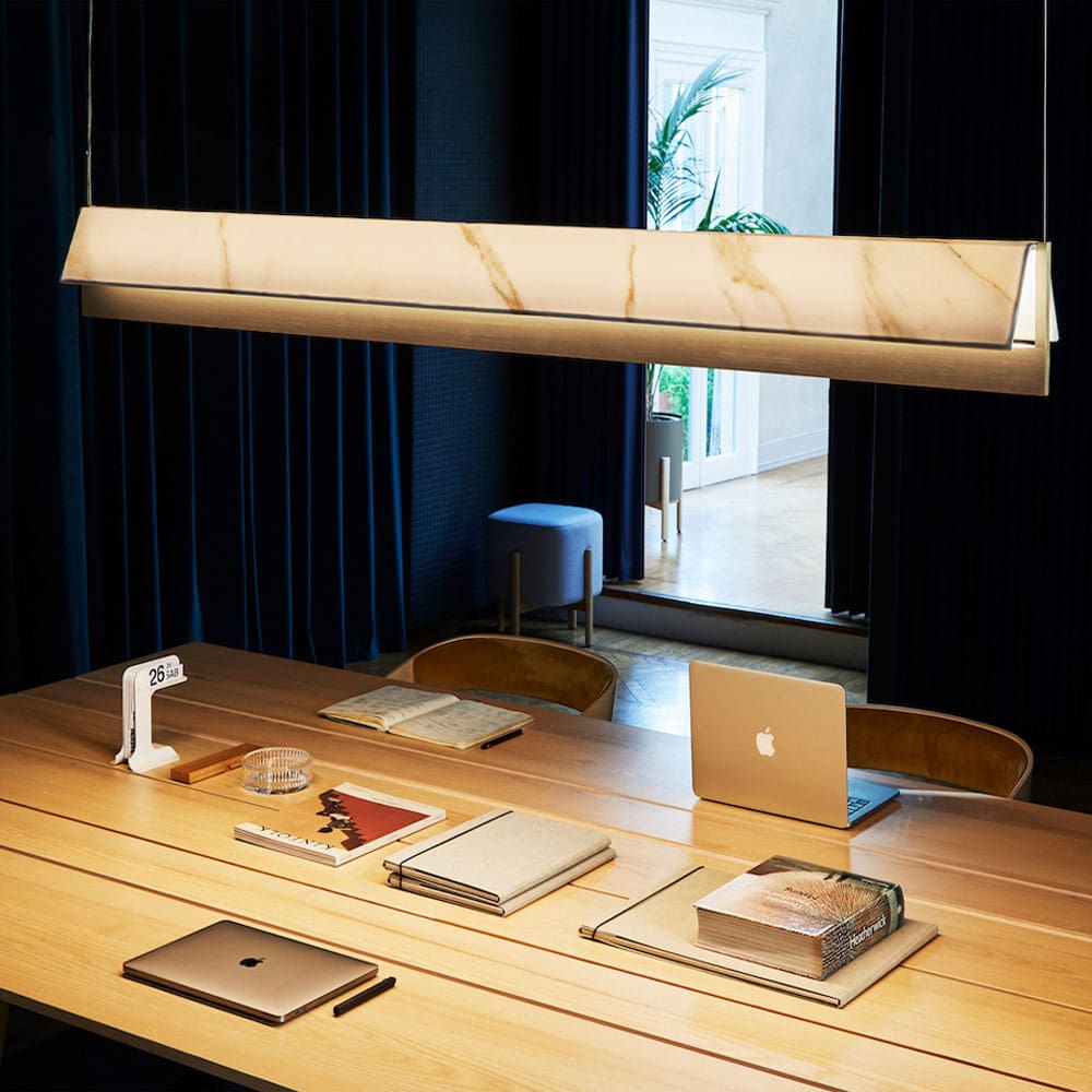 Contardi FLY so l.120m - brushed nickel bronze structure and white cotton 800 shade - Image 2