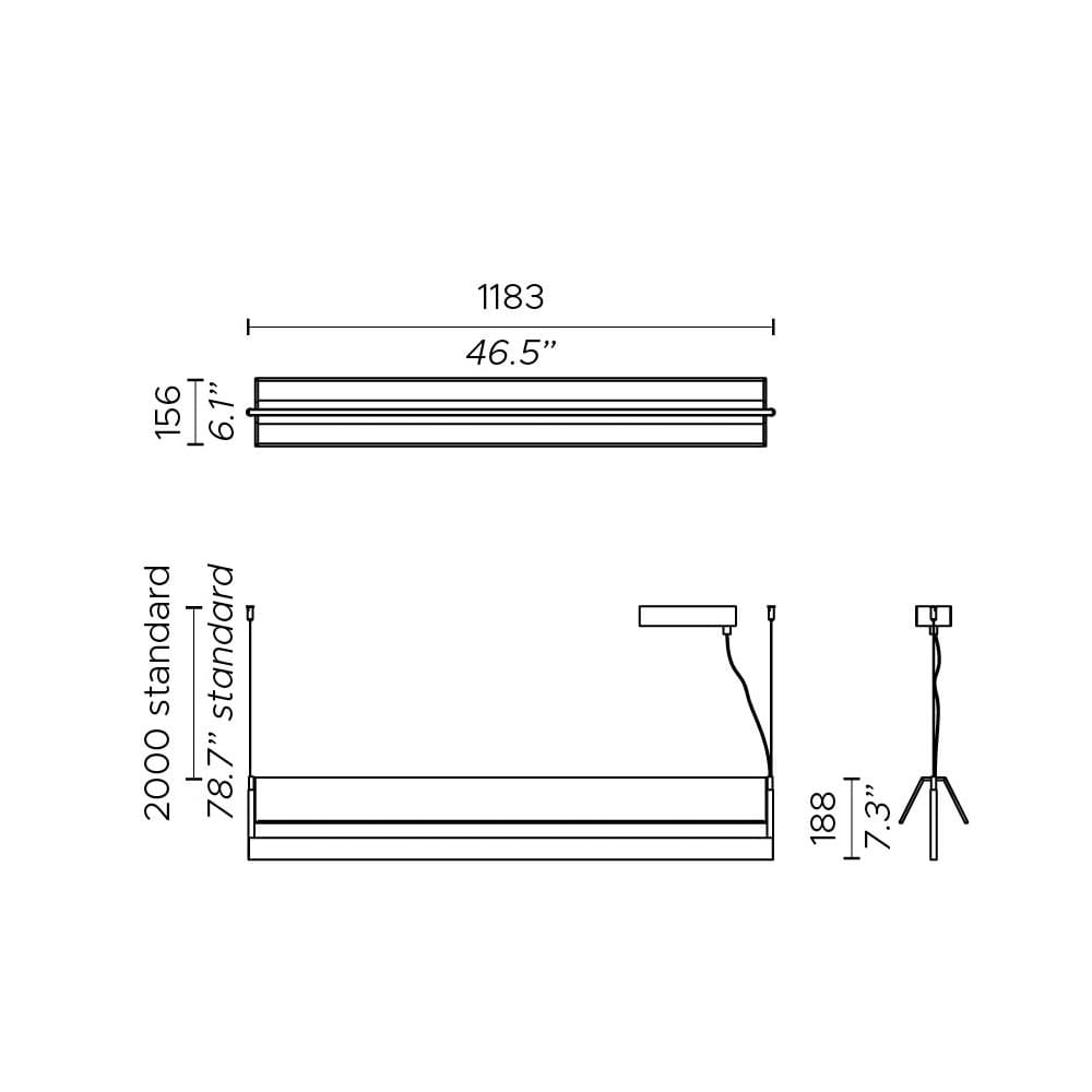 Contardi FLY so l.120m - brushed nickel bronze structure and white cotton 800 shade - Image 3